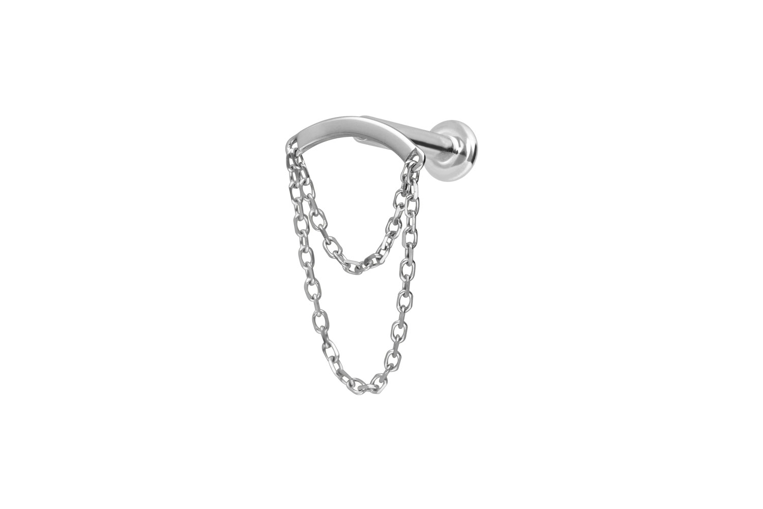 14 Karat Gold Labret Piercing mit Innengewinde BOGEN + 2 KETTEN